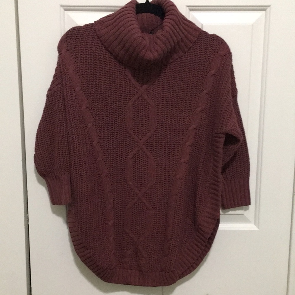 NWT Express Turtleneck Sweater Purple Cable Knit Chunky Womens Size Small Cozy